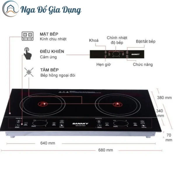 Bếp Đôi Hồng Ngoại Sanaky SNK 201HGW: Nấu Nhanh, Tiết Kiệm